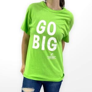 GILDAN Green Cotton Go Big Walk For The Kids Short Sleeve T-shirt